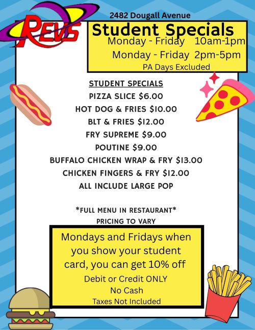 Student Specials &ndash; REVS Rose Bowl